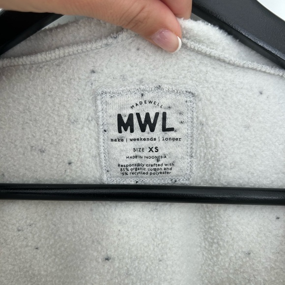 Madewell MWL Cotton Blend Speckled Zip Up Hoodie - Picture 3 of 5